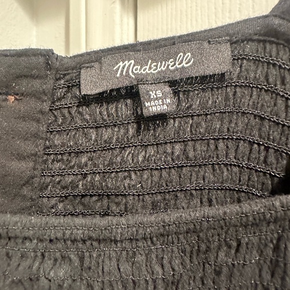 Madewell Black Eyelet Sleeve with Smocked bodice & buttons up back - Picture 3 of 6